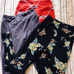 Three pair LuLaRoe OS Leggings